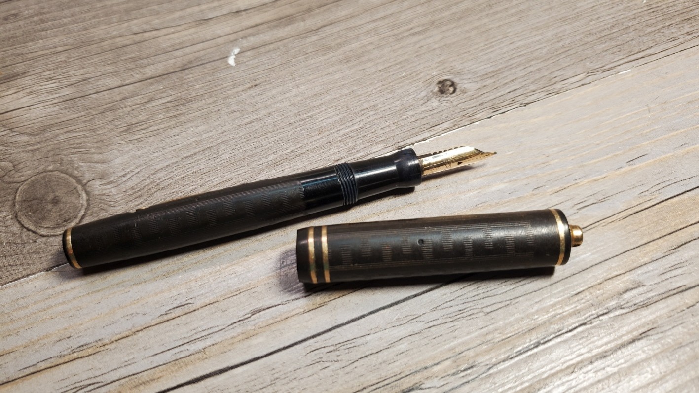 Vintage 1920s Wahl Eversharp BCHR Ring Top Fountain Pen #2 14K Gold Nib Lever-Fi