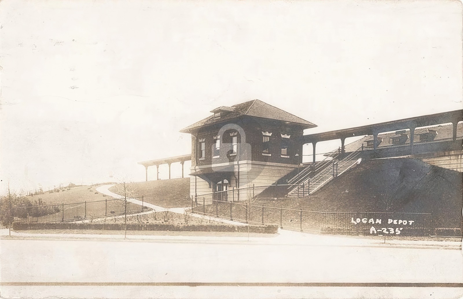 Philadelphia PA Logan Depot Railroad Station RPPC Photo Postcard COPY