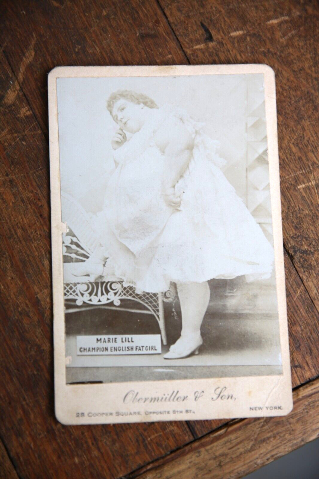 Antique Freak Side Show Circus Champion Fat Girl 1800s Cabinet Card Photo VTG