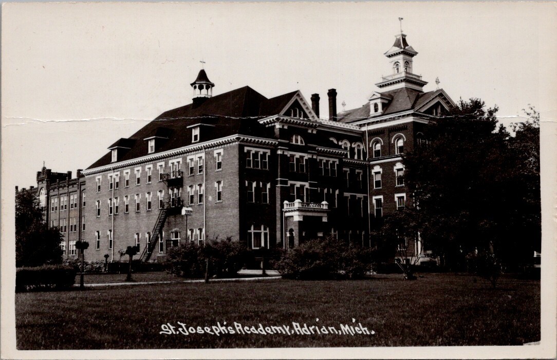 St. Joseph\'s Academy, ADRIAN, Michigan Real Photo Postcard