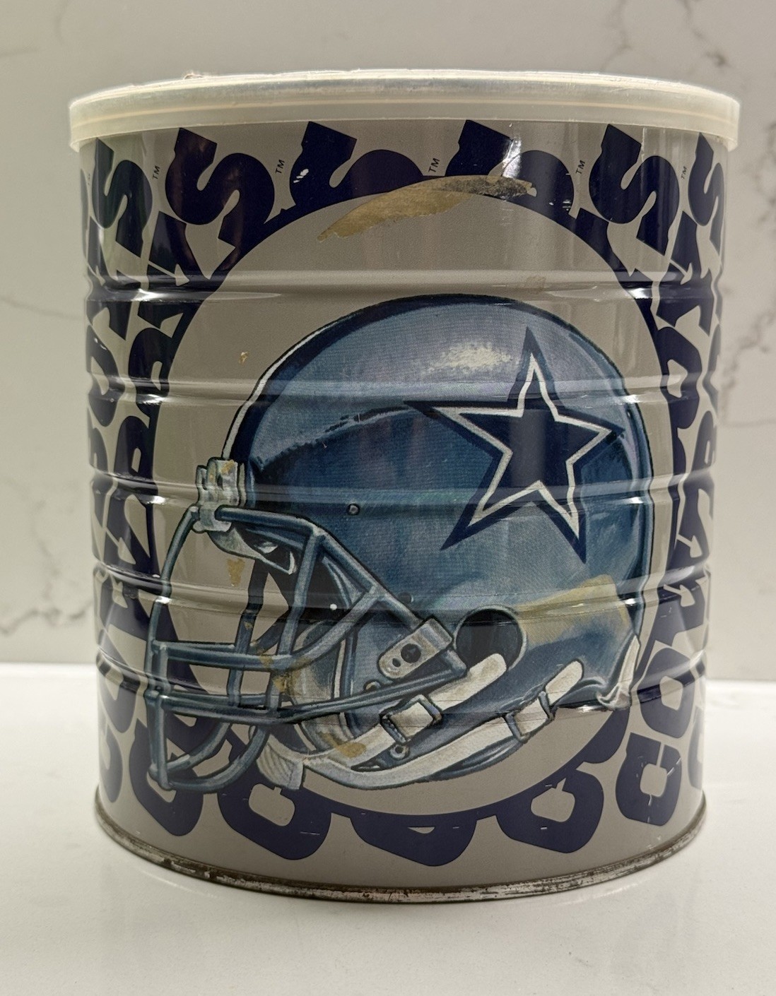 Dallas Cowboys Collector Coffee Tin Can Unopened. Commemorative 100 Year Anniv