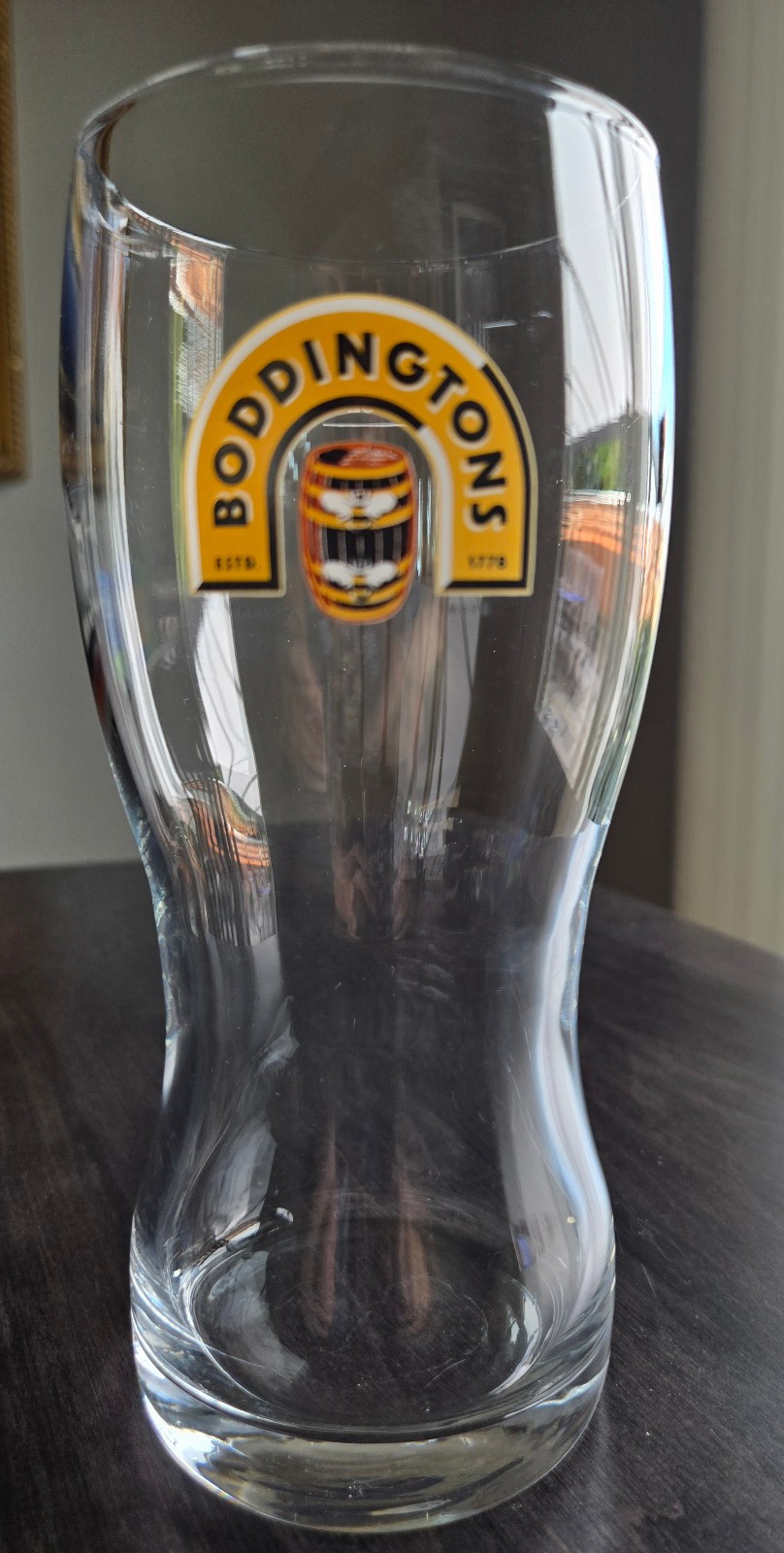 Boddingtons Pub Ale 16 Oz Nonic Pint Glass Beer Barrel Logo Manchester England