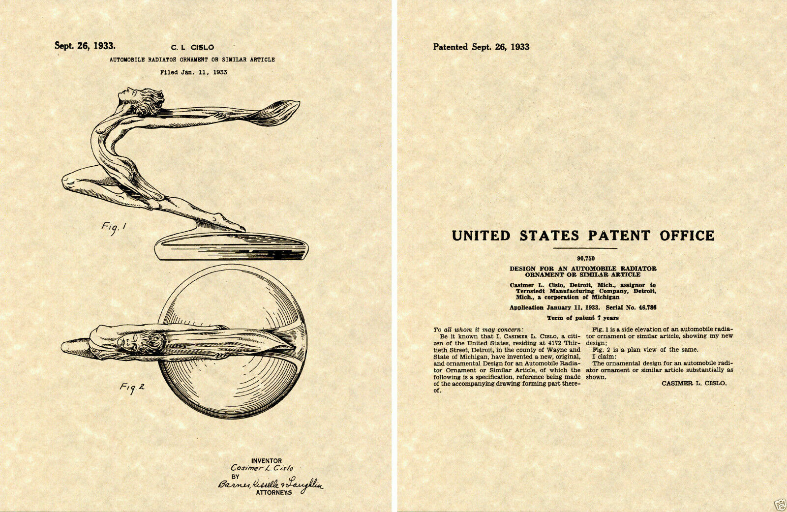 1935 36 BUICK 96S HOOD ORNAMENT Patent Art Print READY TO FRAME sport 1935 36 BUICK 96S HOOD ORNAMENT Patent Art Print READY TO FRAME sport