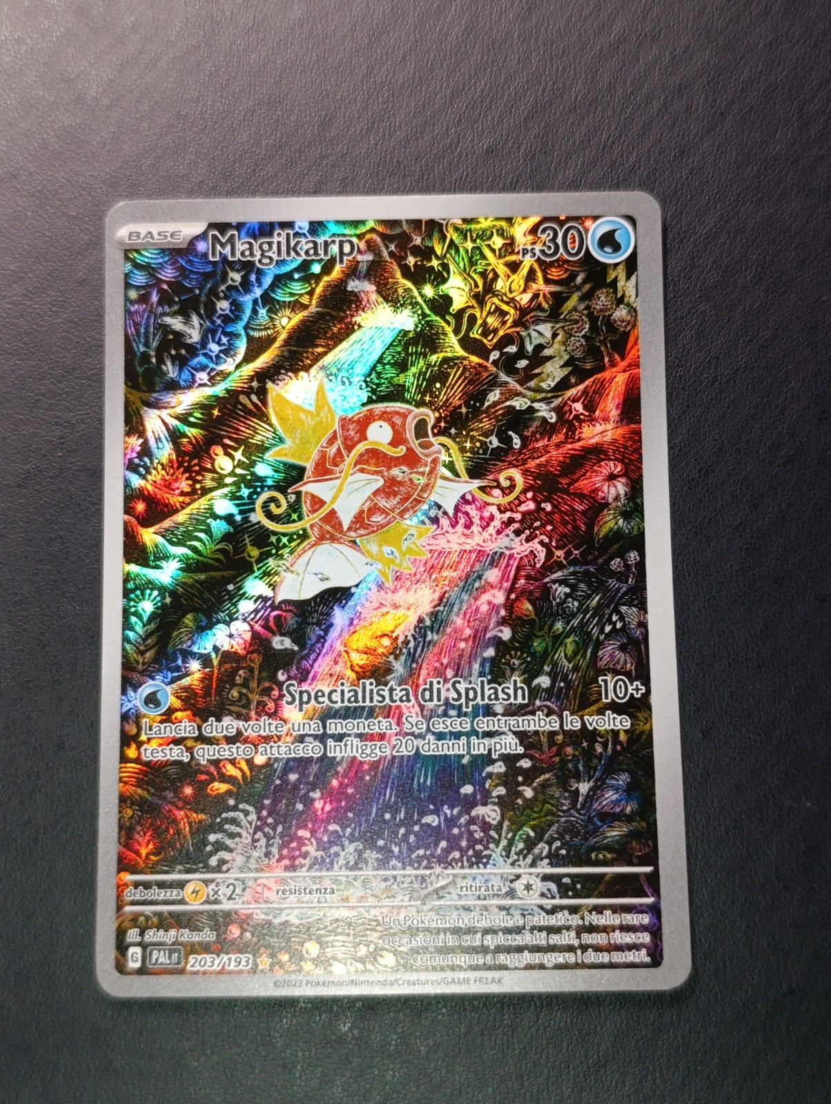 Magikarp 203/193 Pokemon Paldea Evolutions - Rare Illustration - Italian Magikarp 203/193 Pokemon Paldea Evolutions - Rare Illustration - Italian