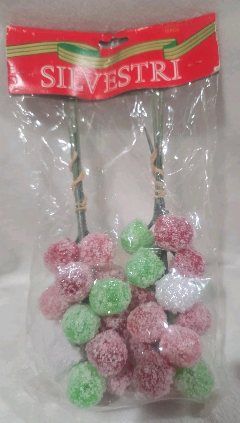 Vintage Sylvestri Frosted Sugared Christmas Sprays/Sprigs/Twigs Old Stock NIP Vintage Sylvestri Frosted Sugared Christmas Sprays/Sprigs/Twigs Old Stock NIP