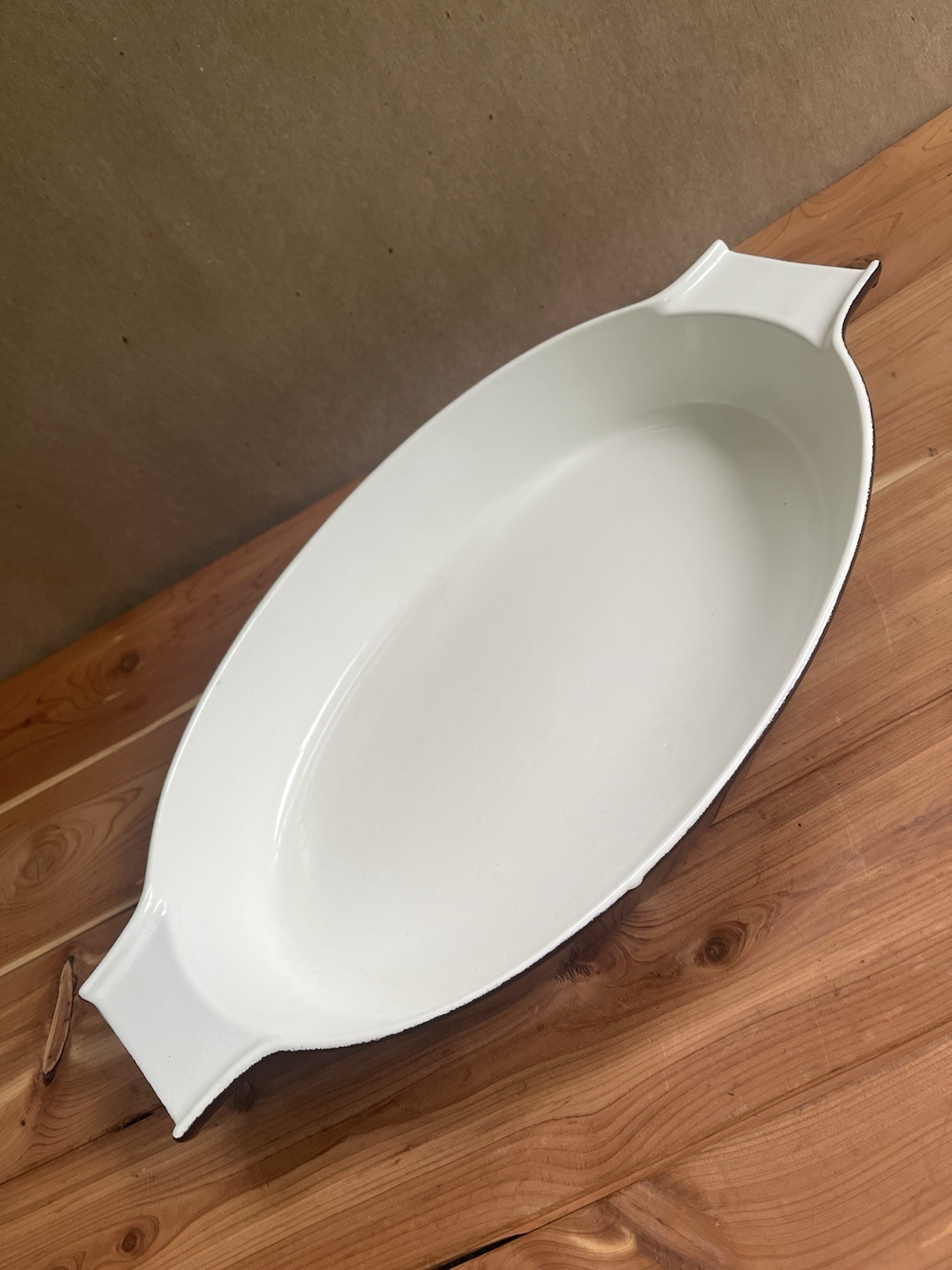 COPCO Denmark Michael Lax White Oval Casserole Baking Dish Cast Iron Enamel