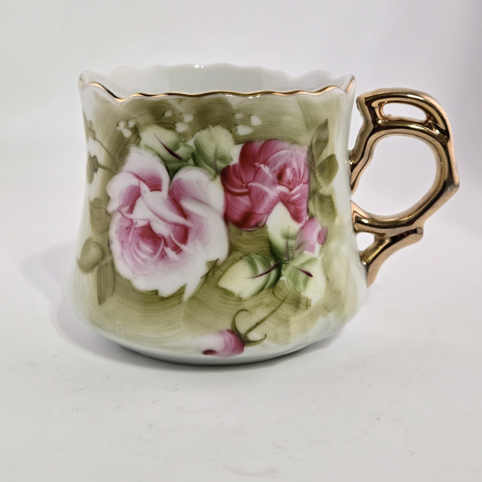Vintage Lefton Heritage Green Hand Painted Teacup 1950\'s
