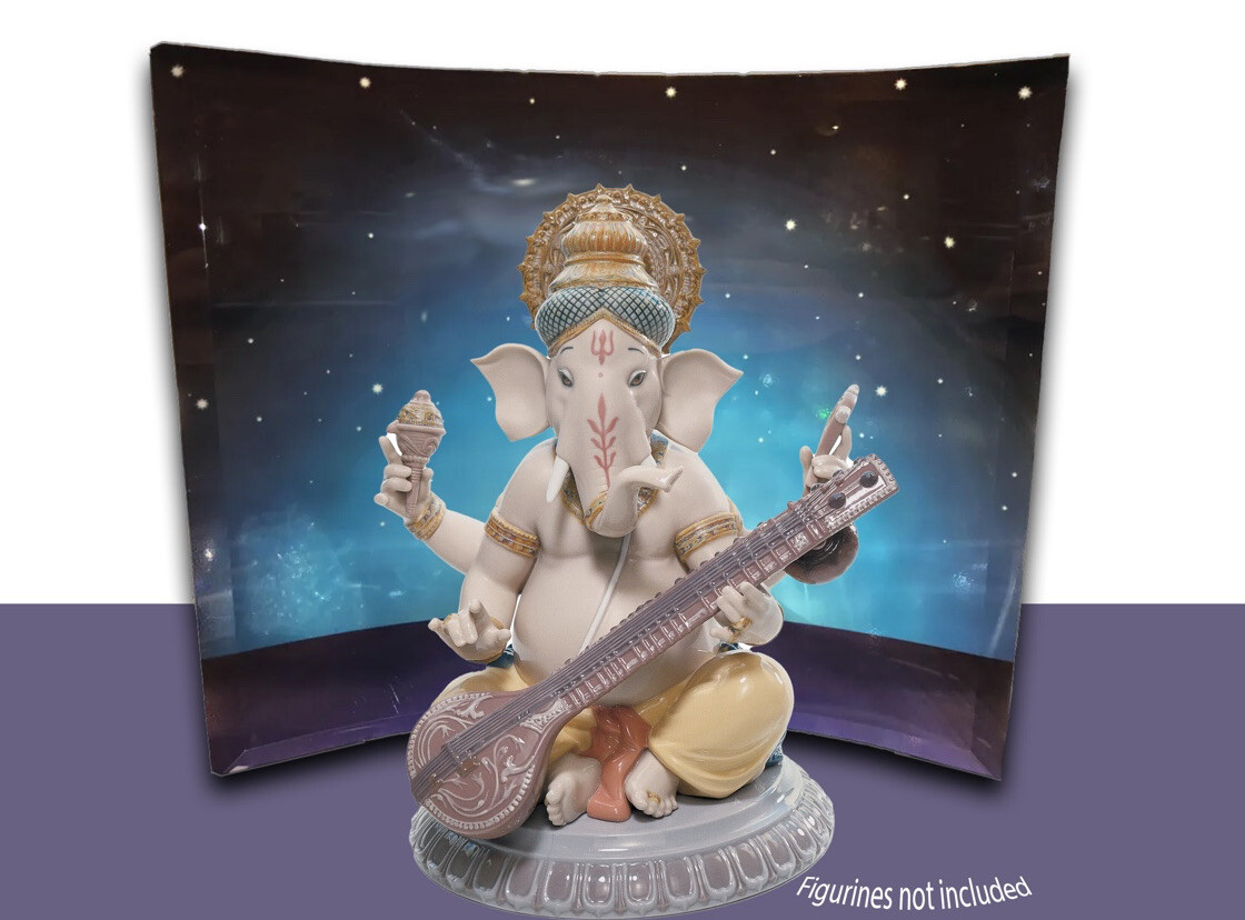 Lladro bensuri ganesha mridangam  venna lord crystal  Display Read Description