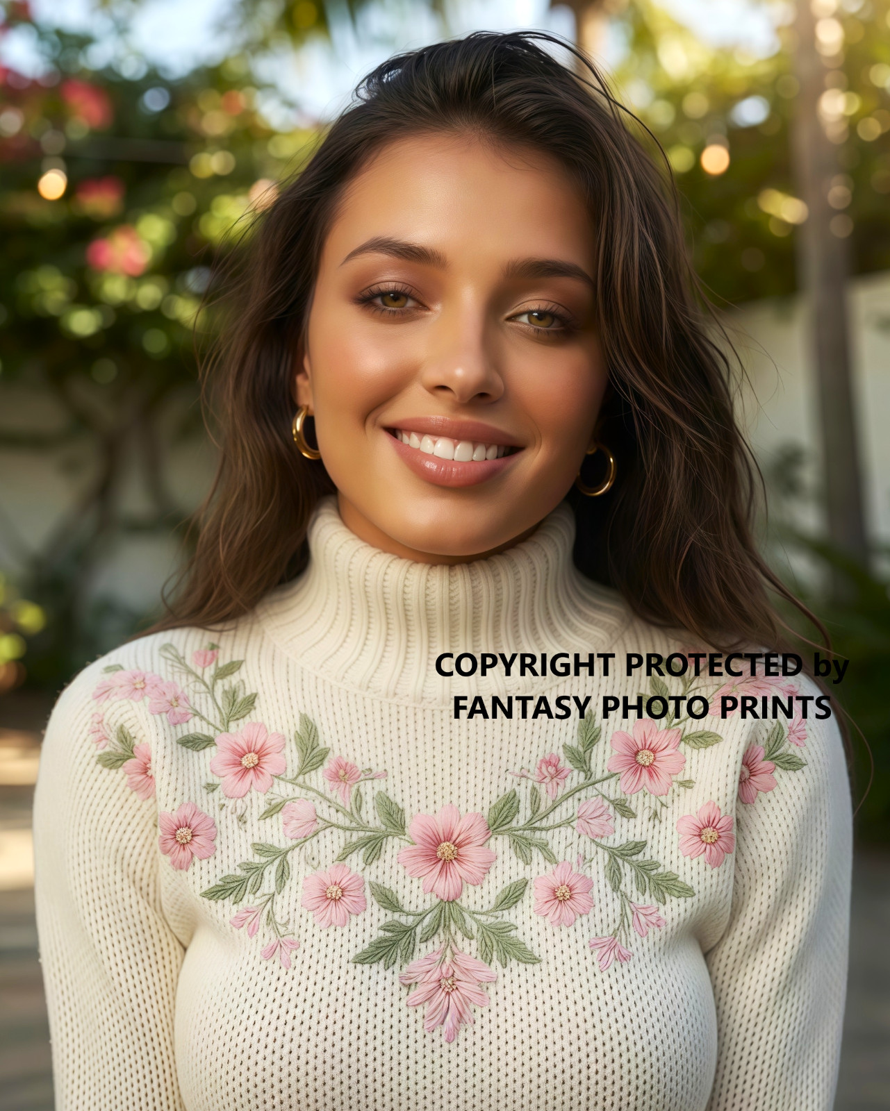 8x10 Photo Print Pretty Woman Smiling Portrait Artwork Beautiful Female 95727