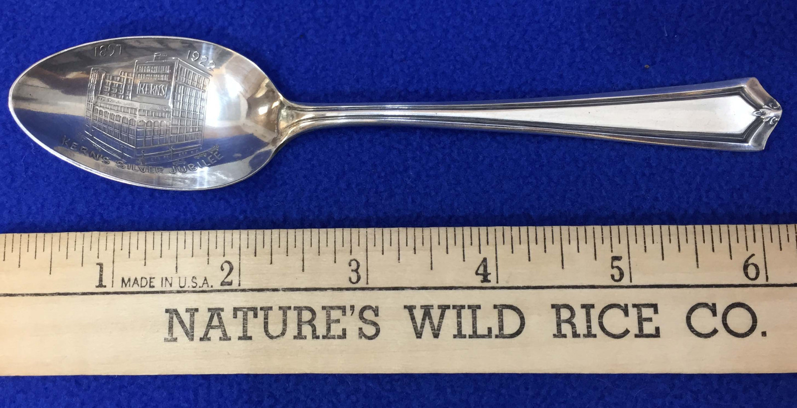 Teaspoon 1881 Roger Bros Lowell Pattern Silverplate Vintage Kerns Store 1922