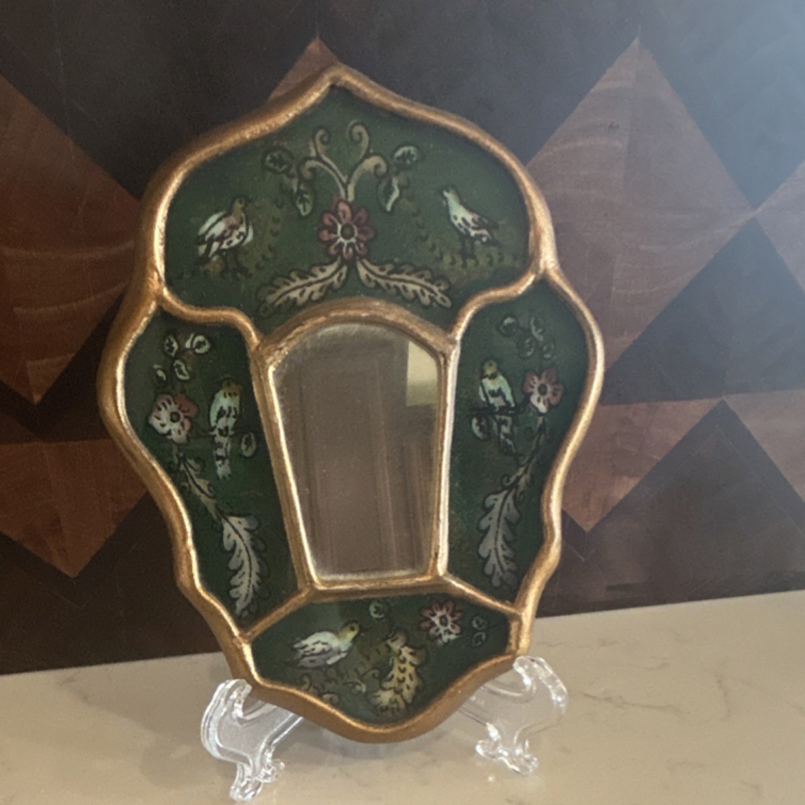 Folklor Peguche Ecuador Hand Carved Walnut Wood Deep Picture Frame Birds Floral Folklor Peguche Ecuador Hand Carved Walnut Wood Deep Picture Frame Birds Floral