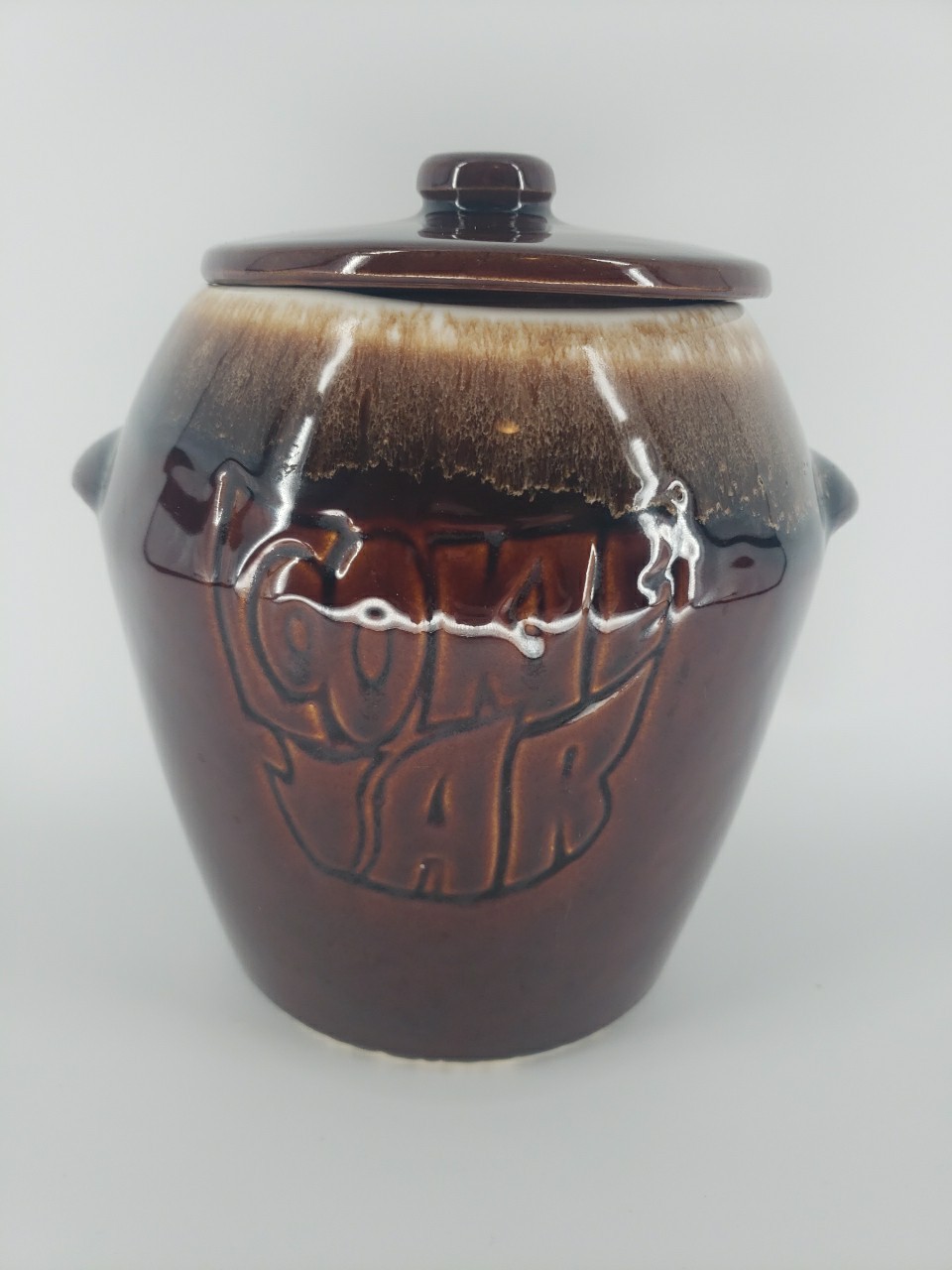 Vintage McCoy Pottery Brown Drip Glaze Cookie Jar 