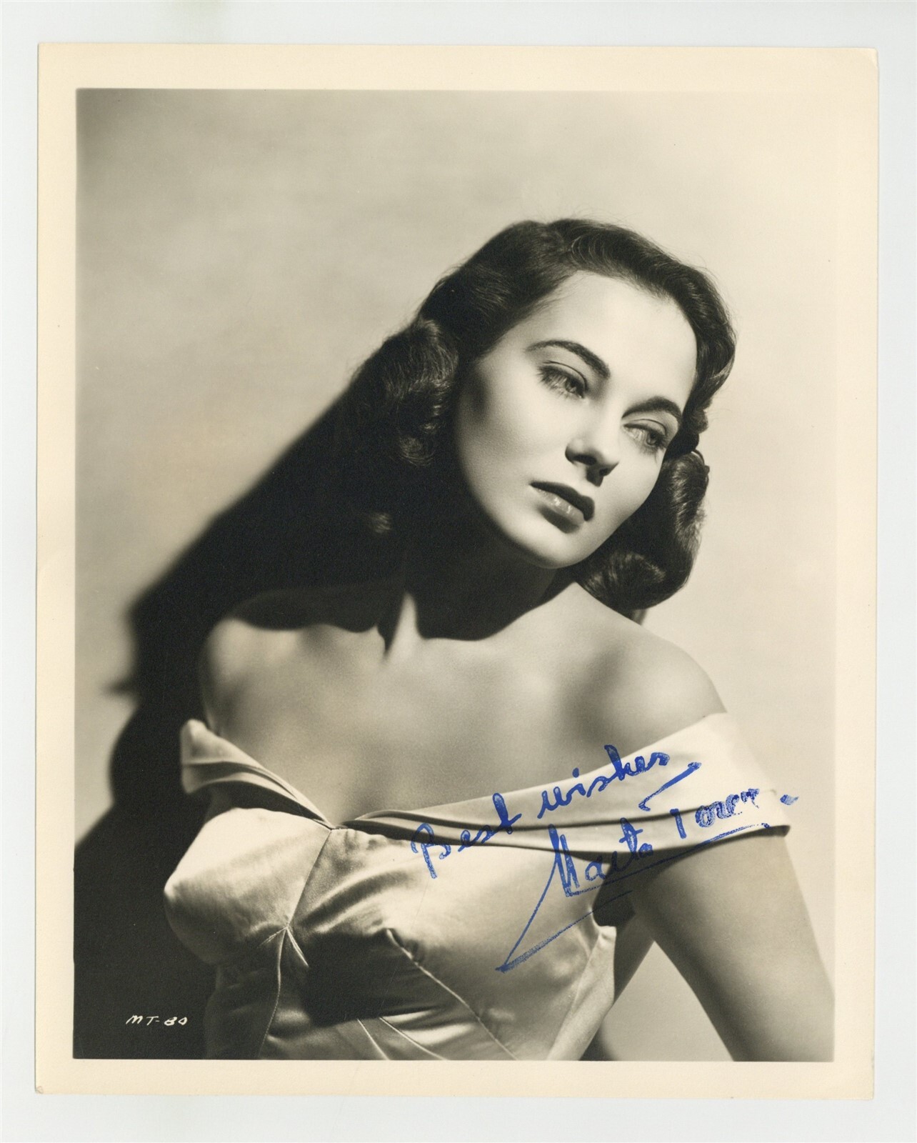 Marta Toren 1948 Signed Portrait 8x10 Swedish Actress Humphry Bogart Photo