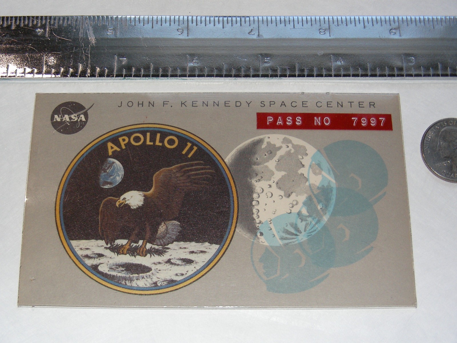 Vintage/Original Apollo XI (11) Launch Viewing Access Badge/Pass 1969 Gray NASA