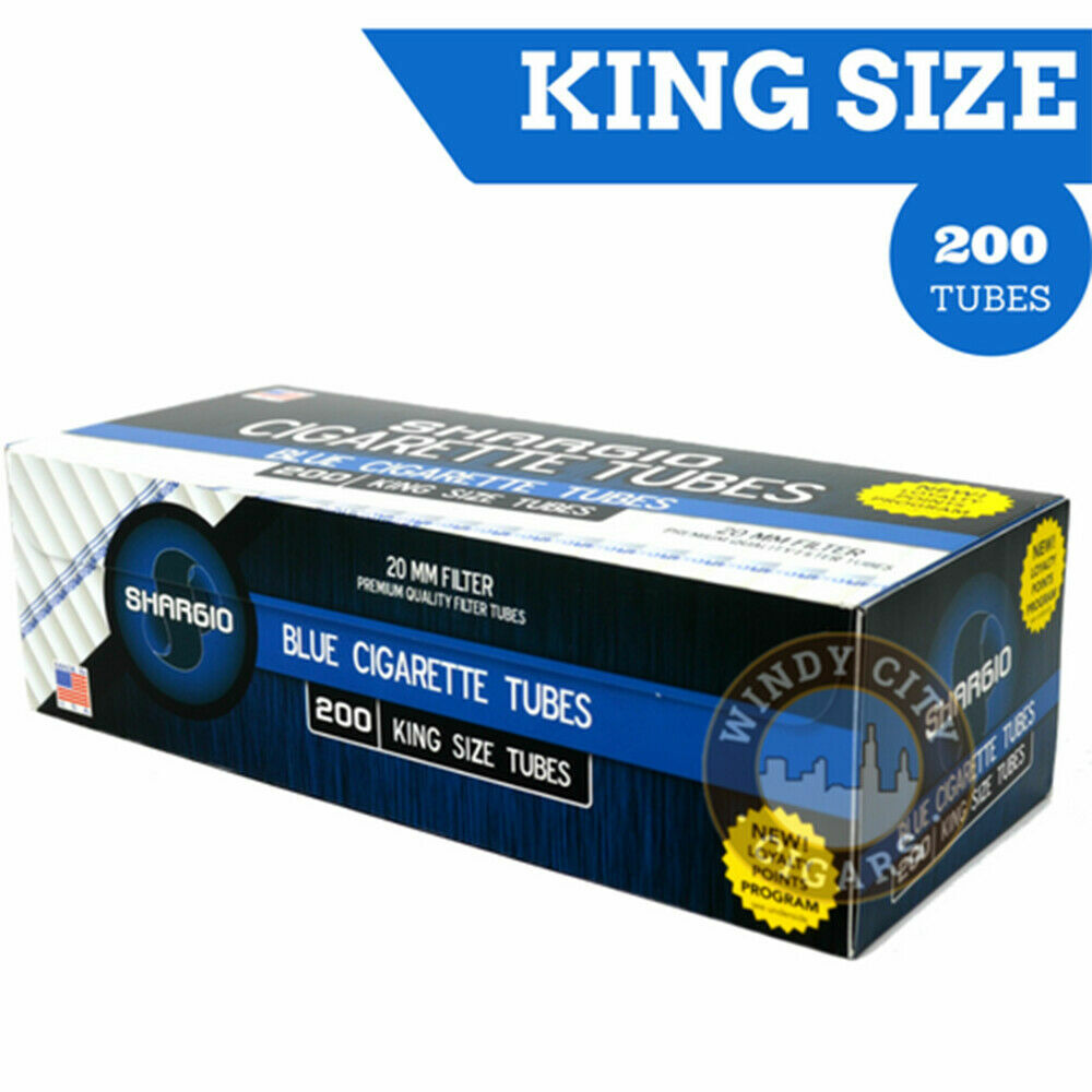 Shargio Blue Light King Size cigarette tube tobacco - 3 Boxes - 200 Tubes Box Shargio Blue Light King Size cigarette tube tobacco - 3 Boxes - 200 Tubes Box