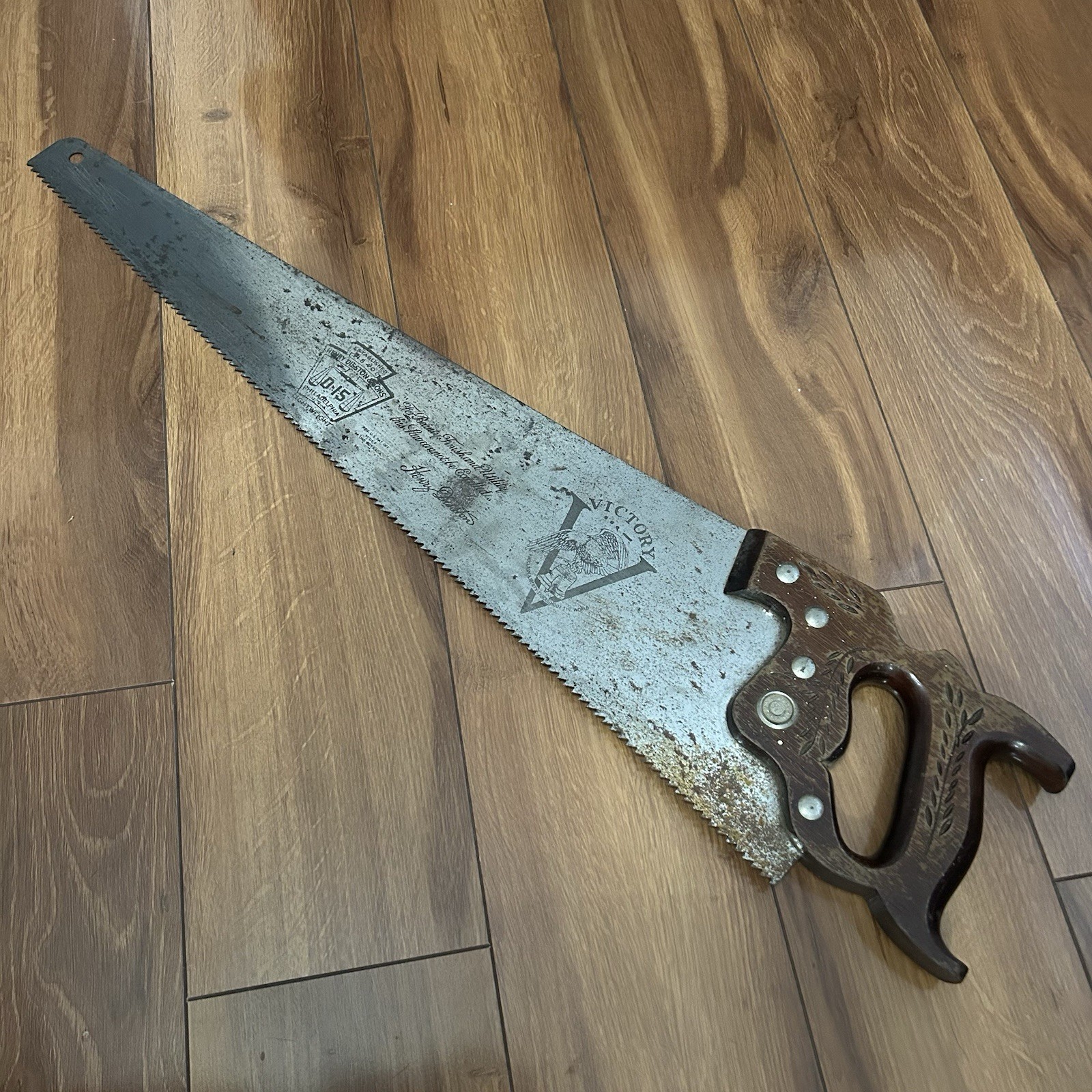 Vtg Disston & Sons 1940 D-15 Victory Crosscut Saw 5 PPI, 25in\ Vtg Disston & Sons 1940 D-15 Victory Crosscut Saw 5 PPI, 25in\