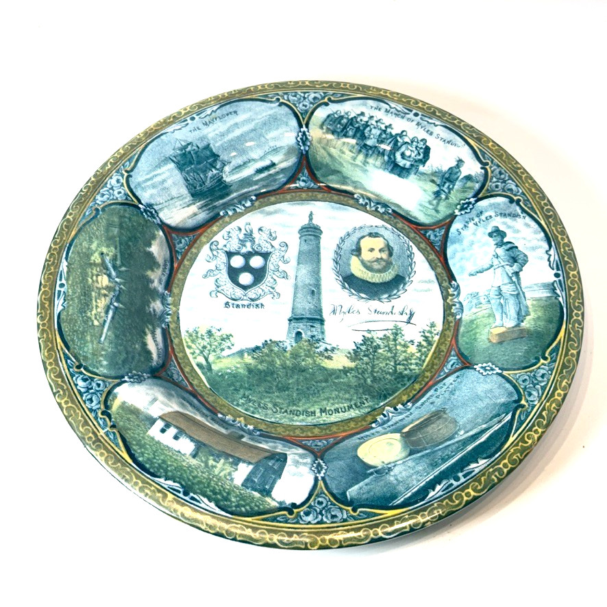 MYLES STANDISH - AS BURBANK - MA Massachusetts Antique Trinket Souvenir Dish