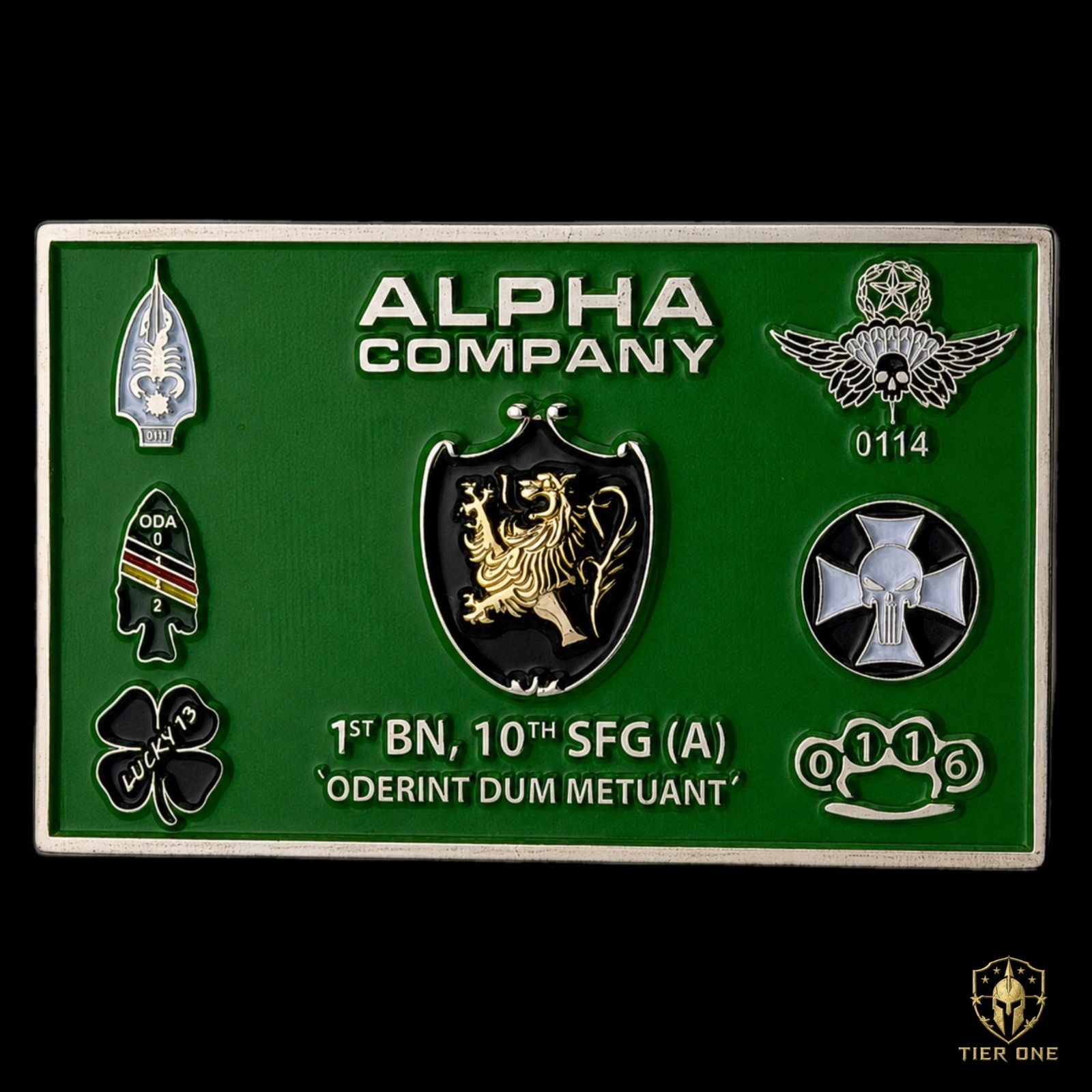 Green Beret 10th SFG(A) 1st BN Alpha Company ODA Teams Military Challenge Coin
