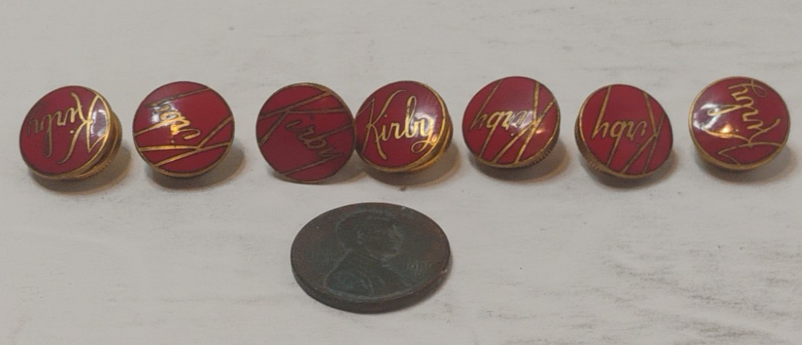 RARE Vintage Collectible Kirby Vacuum Cleaner Lapel Pin, Tie Tack Lot Of 7