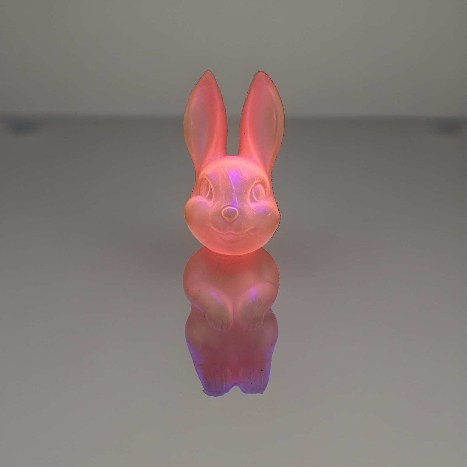 Vtg Easter Bunny Rabbit Plastic Blow Mold Pink Candy Container 6.25\ Vtg Easter Bunny Rabbit Plastic Blow Mold Pink Candy Container 6.25\