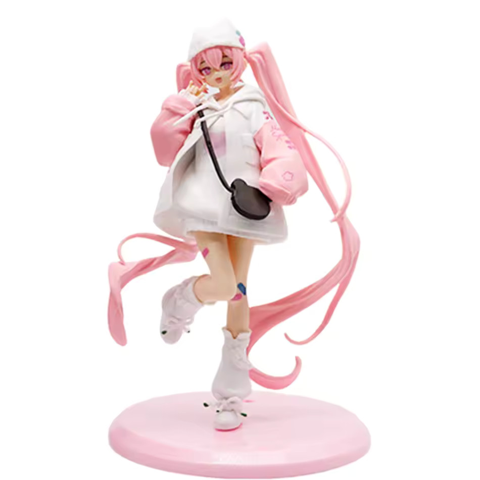 19-23cm Hatsune Miku Sakura Ver Anime Figure Hoodie Umbrella Desktop Toy 2026