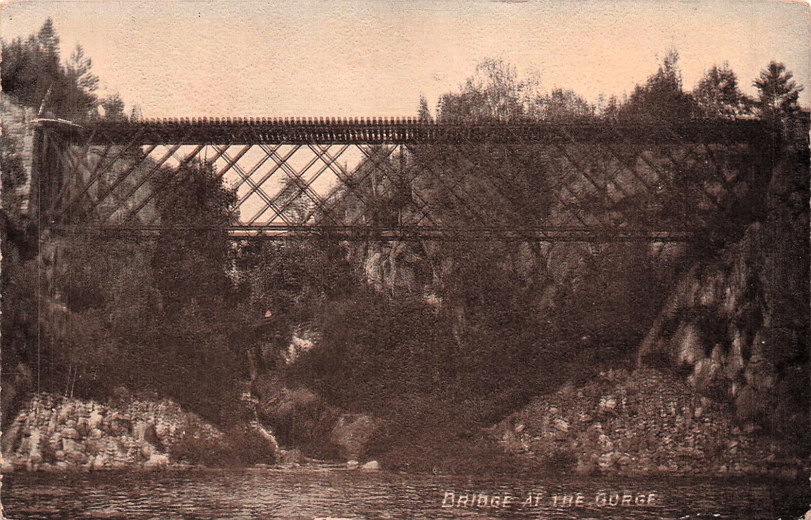 Fort Ethan Allen Winooski River Railroad Train Bridge Vermont Vtg Postcard H5