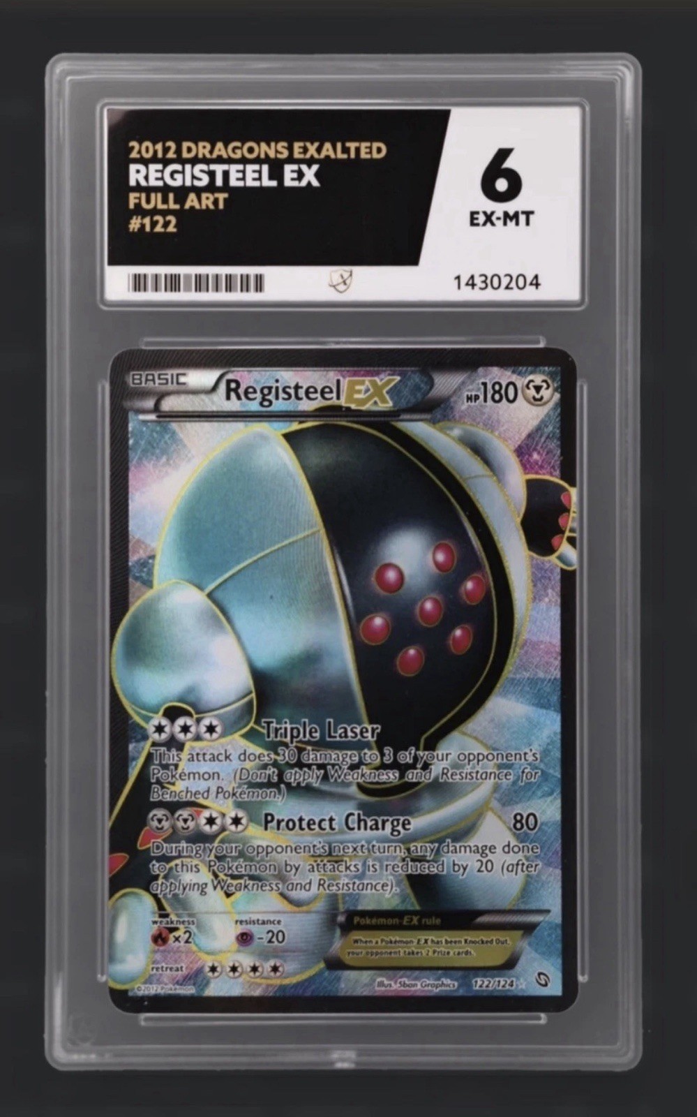 ACE 6 2012 Pokemon Black White Dragons Exalted Full Art Registeel EX 122/124