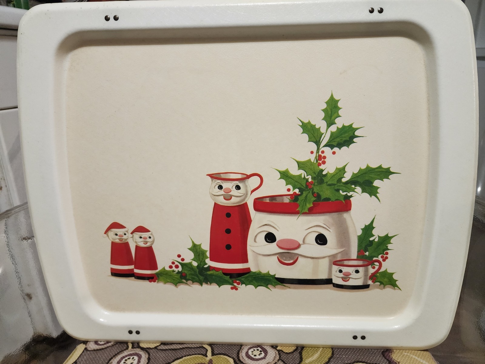 Vintage Cal-Dak Tray Stylehouse Santa Holt Howard Style Christmas 