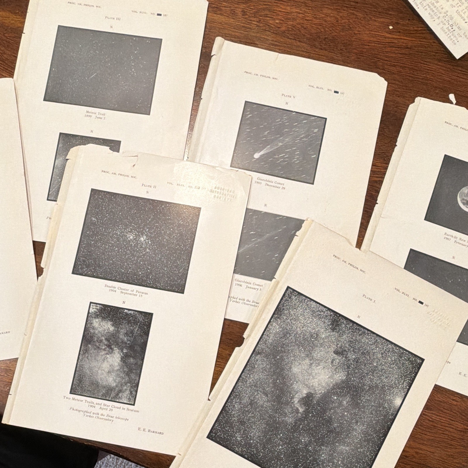 E. E. Barnard Lot of 2 1906 B&W Astronomy Photo Plates Stars Comets Moon