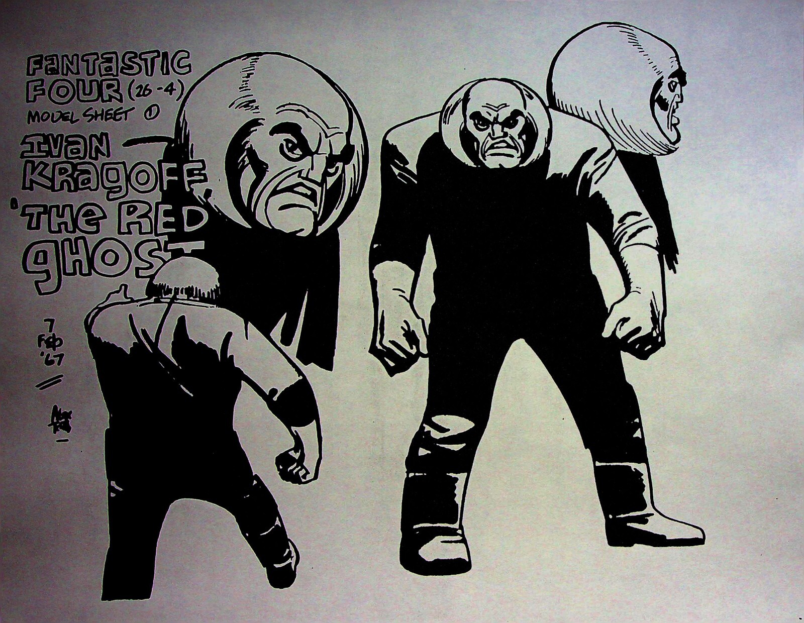 FANTASTIC FOUR 1967 Animation Production ALEX TOTH Model Cel Copy Hanna-Barbera FANTASTIC FOUR 1967 Animation Production ALEX TOTH Model Cel Copy Hanna-Barbera