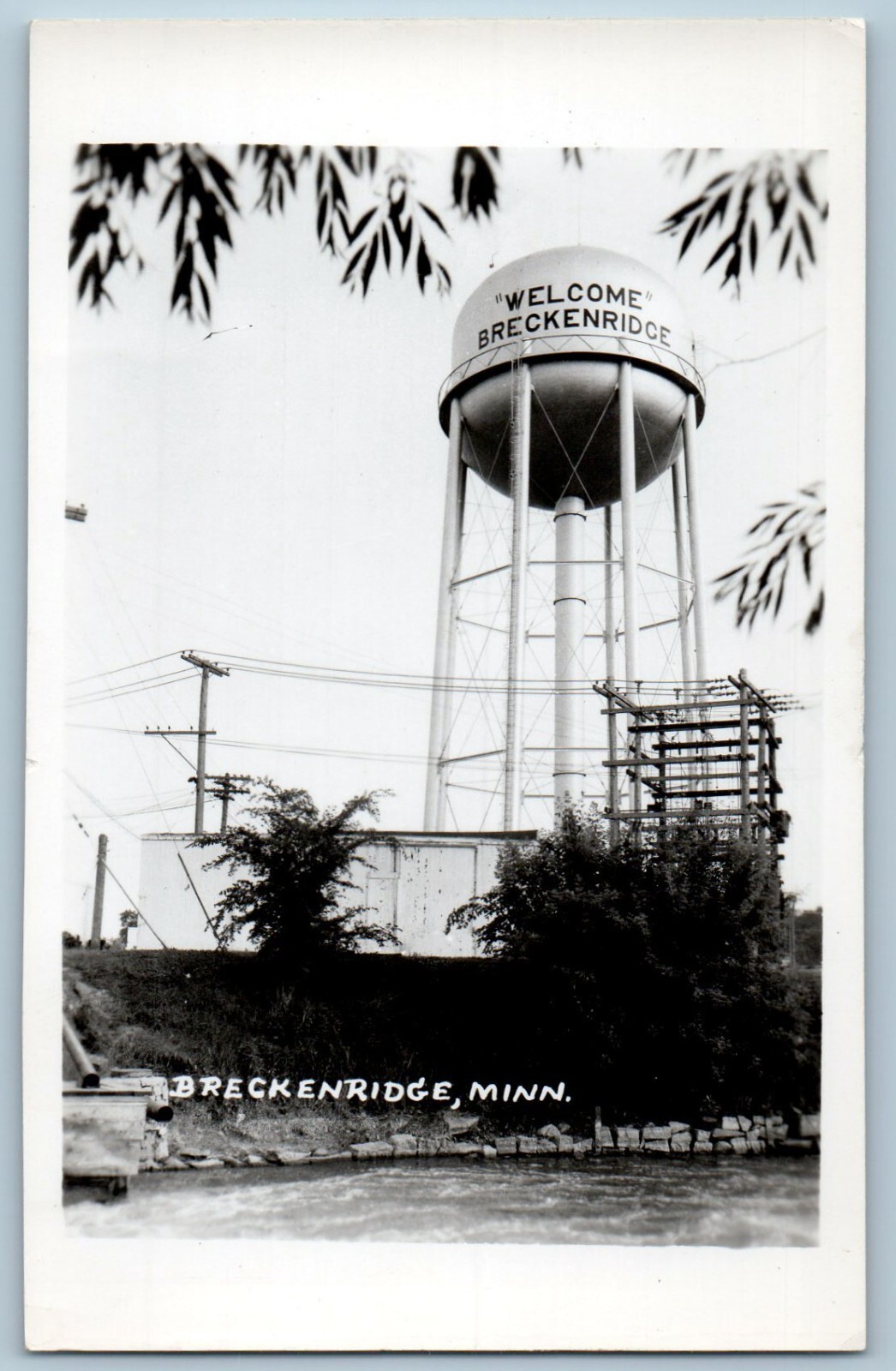 Breckenridge Minnesota MN Postcard RPPC Photo Water Tower Scene c1910\'s Antique