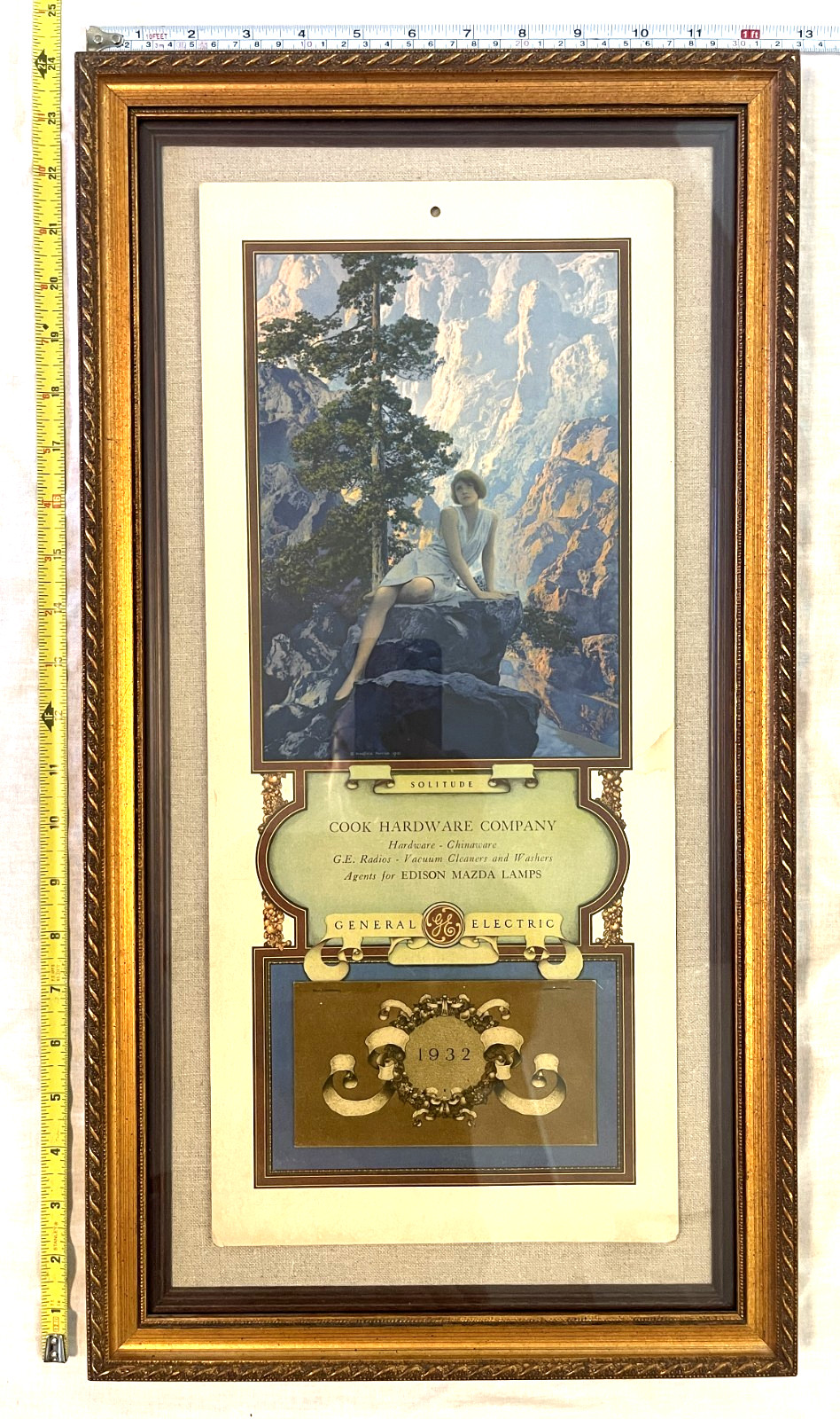 Vintage Maxfield Parrish 1932 Edison Mazada calendar Vintage Maxfield Parrish 1932 Edison Mazada calendar