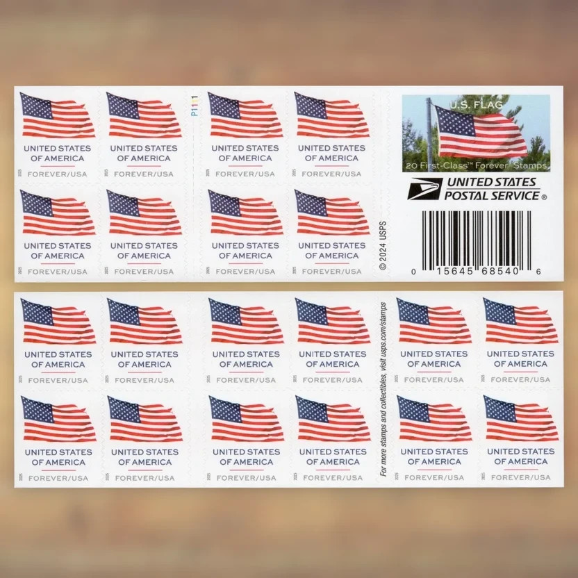100 Forever Stamps ( 5‎ Sheets ) of 20 First Class USPS Stamps 2025