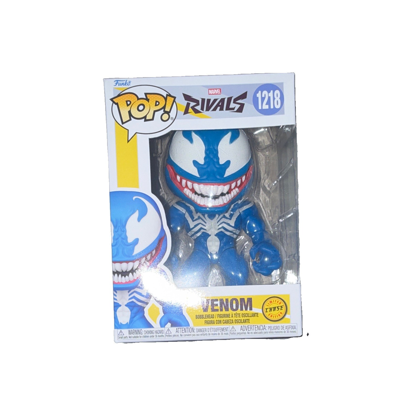 Funko Pop Rivals Marvel Venom Chase Vinyl Figure #1218 Blue White Red