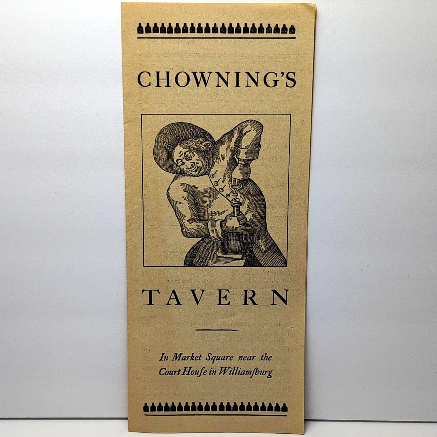 Vintage Chowning’s Tavern Menu Colonial Williamsburg VA Historic Market Square Vintage Chowning’s Tavern Menu Colonial Williamsburg VA Historic Market Square