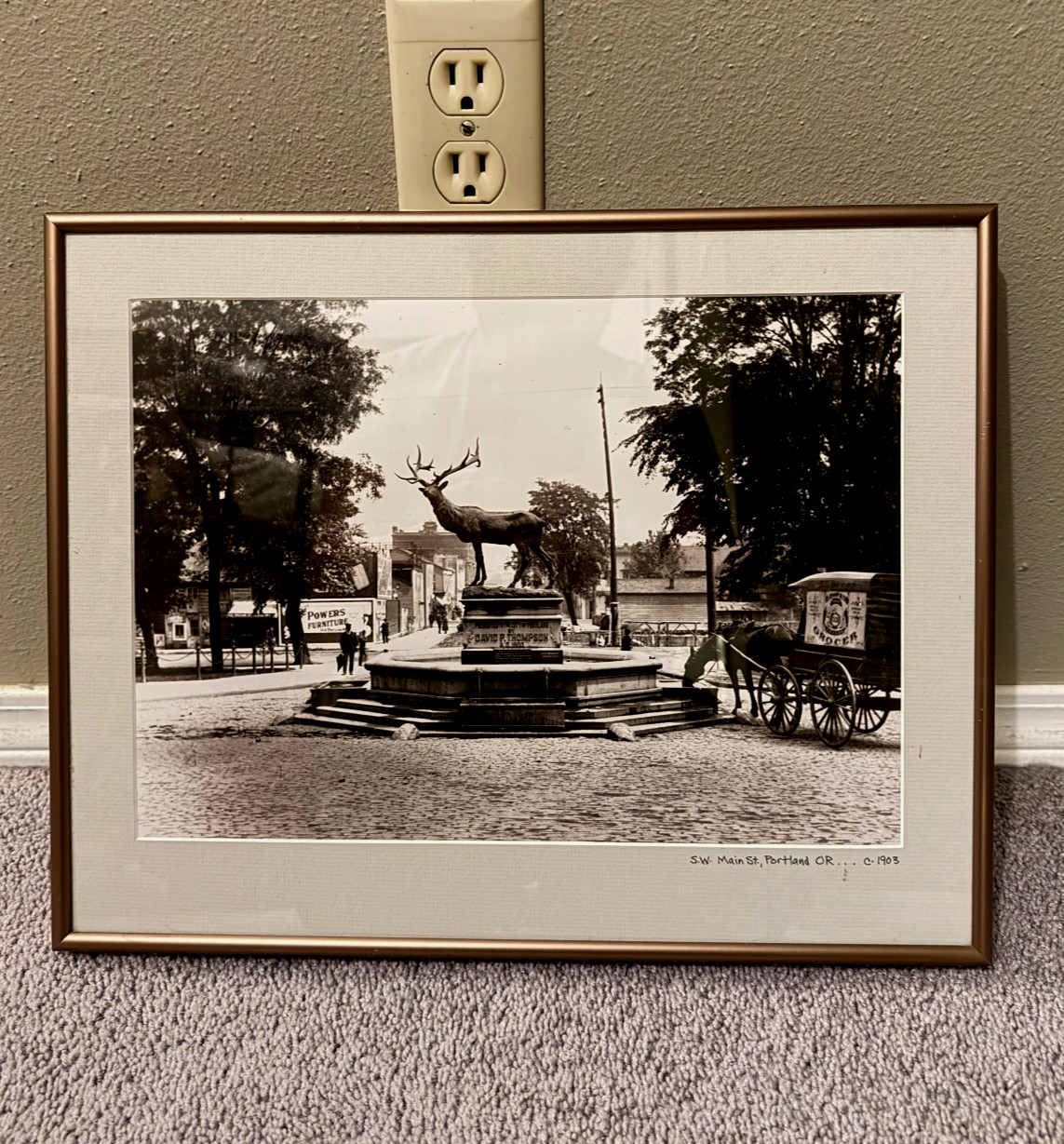 Portland Oregon c 1903 Elk Court House Plaza Vintage Photograph Mayor Thompson