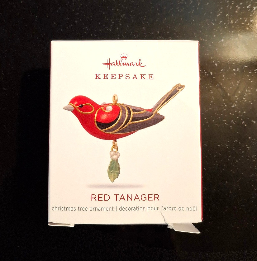 2015 Hallmark Keepsake Miniature Ornament RED TANAGER New in box (crinkled box)