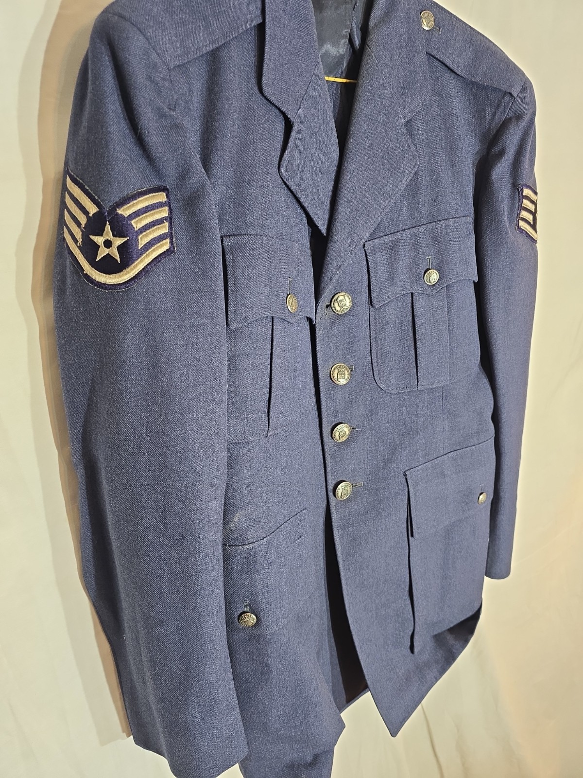 ORIGINAL WW2 ERA USAAF BLUE SERVICE DRESS Blazer Jacket Size 38 ORIGINAL WW2 ERA USAAF BLUE SERVICE DRESS Blazer Jacket Size 38