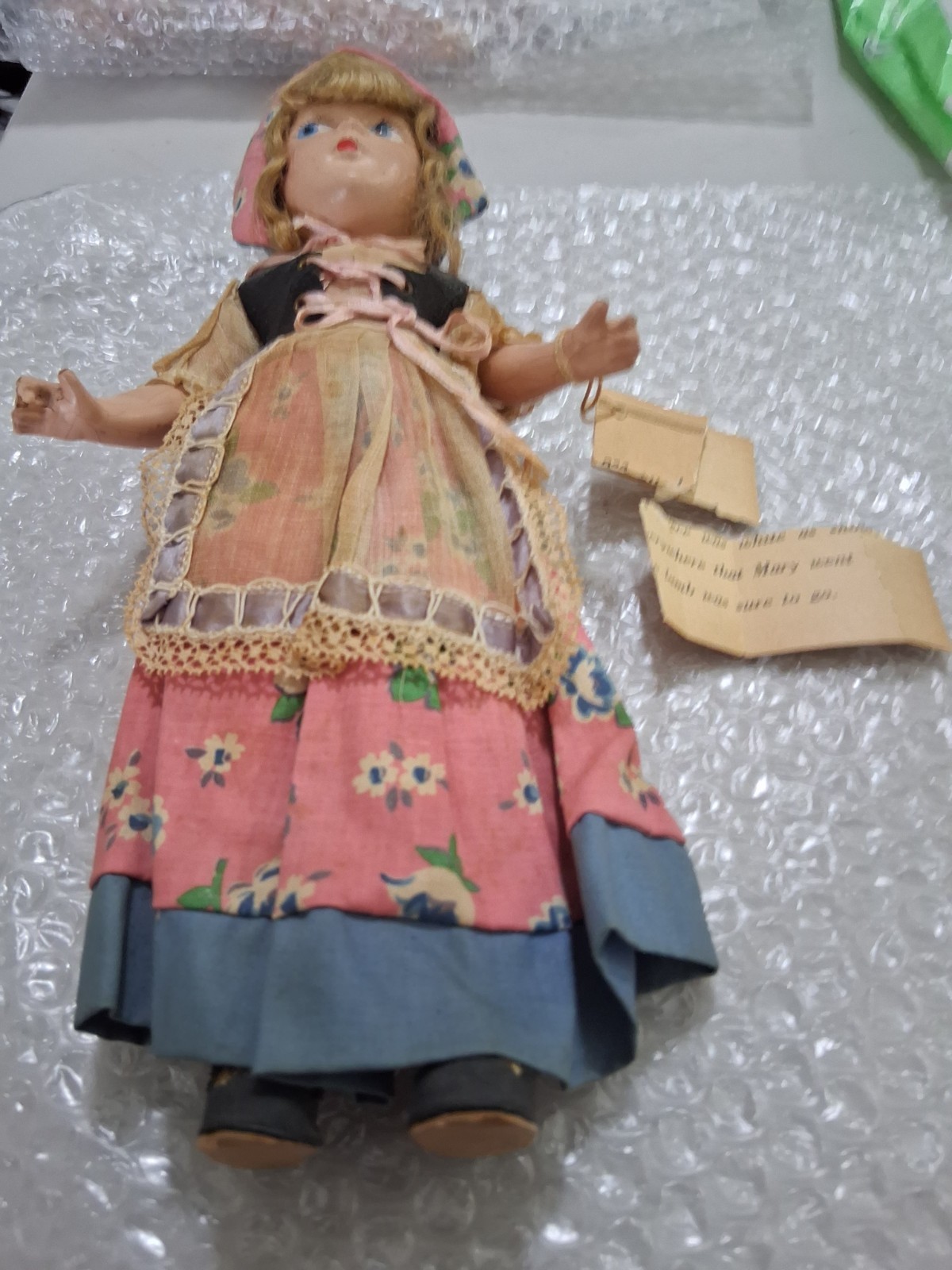 Vintage Mary Had a Little Lamb Composite doll original dress Vintage Mary Had a Little Lamb Composite doll original dress