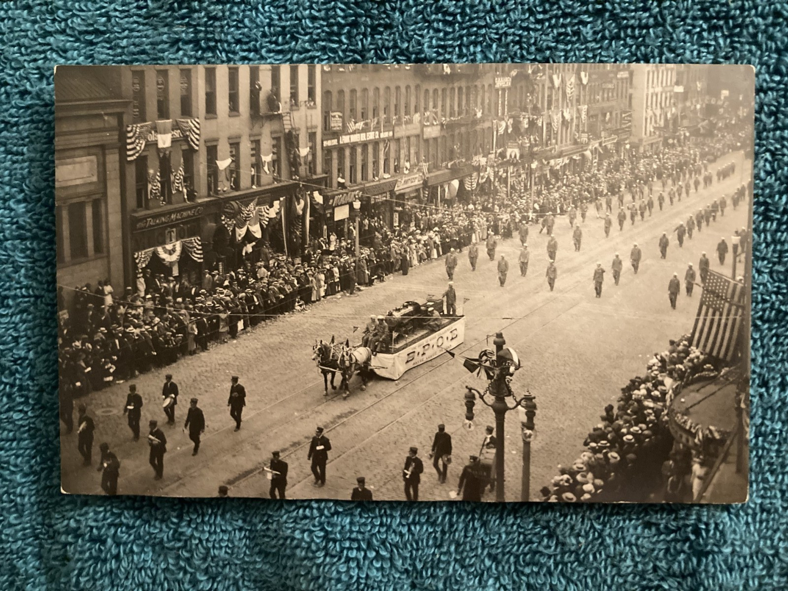 RPPC Unknown City Parade EPOE Advertisement on Float c1910
