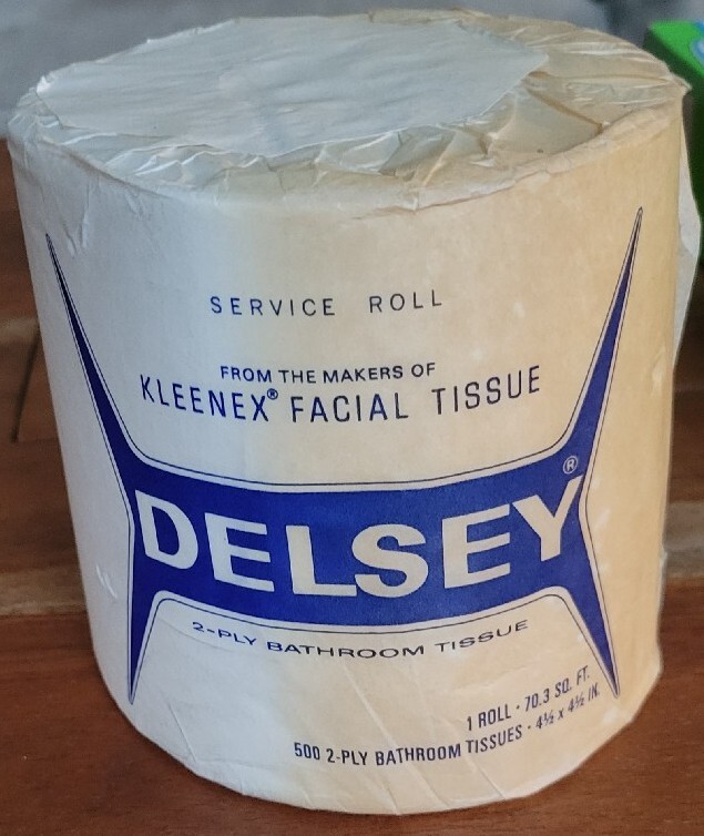 Vintage Vtg 1950’s Delsey Bathroom Toilet Tissue Kleenex Service Roll Vintage Vtg 1950’s Delsey Bathroom Toilet Tissue Kleenex Service Roll