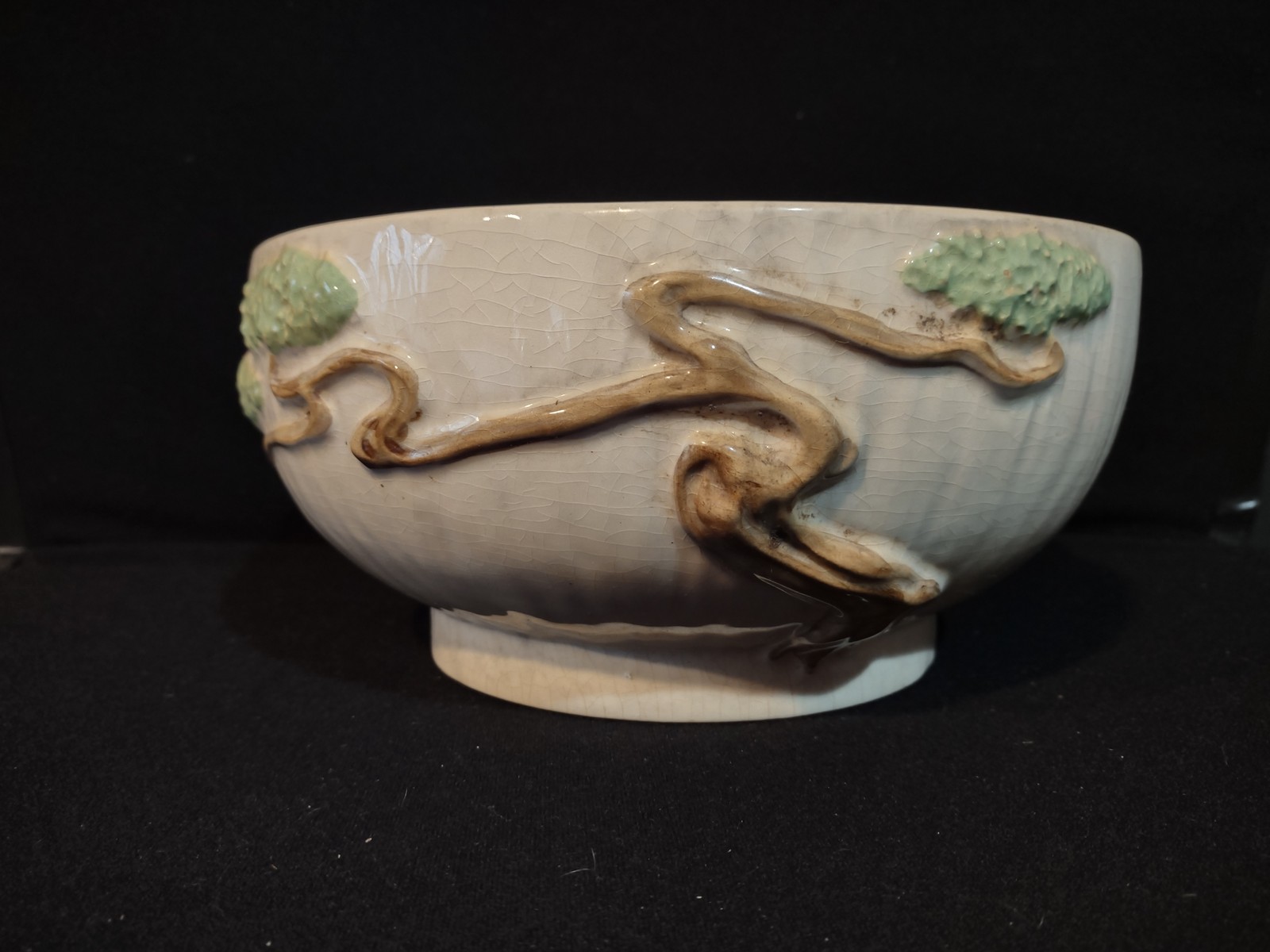 Vintage Roseville Ming Tree White 1949 MCM Pottery Ceramic Bowl 527-9 (lot 5364)