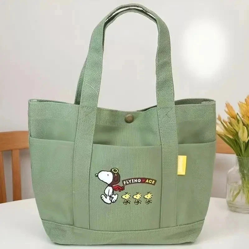 2025 New Snoopy Tote Bag Shoulder Bag WHITE/GREEN Color-Free Shipping 2025 New Snoopy Tote Bag Shoulder Bag WHITE/GREEN Color-Free Shipping