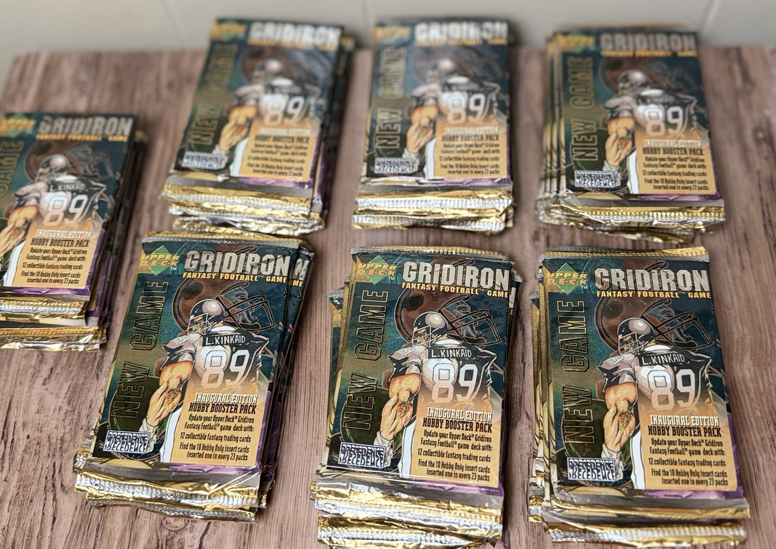 1995 Upper Deck Gridiron Fantasy Football Hobby Booster Pack Lot 35 Sealed 1995 Upper Deck Gridiron Fantasy Football Hobby Booster Pack Lot 35 Sealed