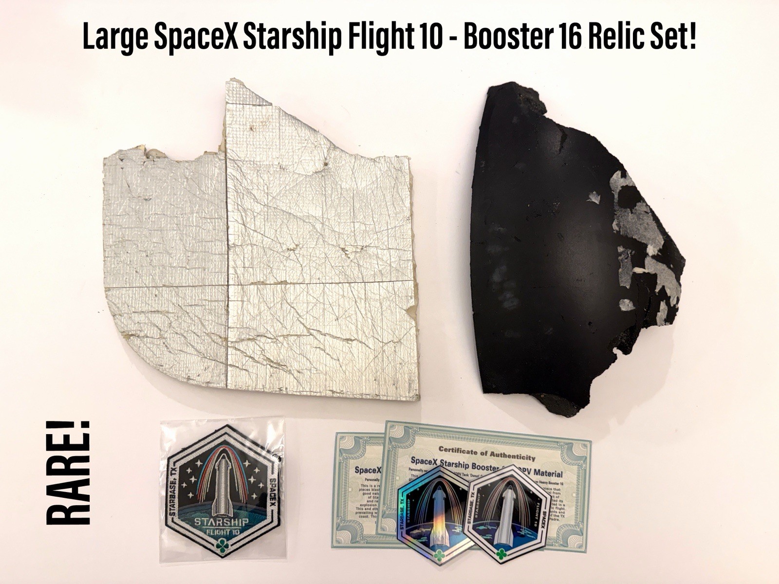 SpaceX Starship Flight Flown Large Dual Recovered Relic Set Historic Booster 16