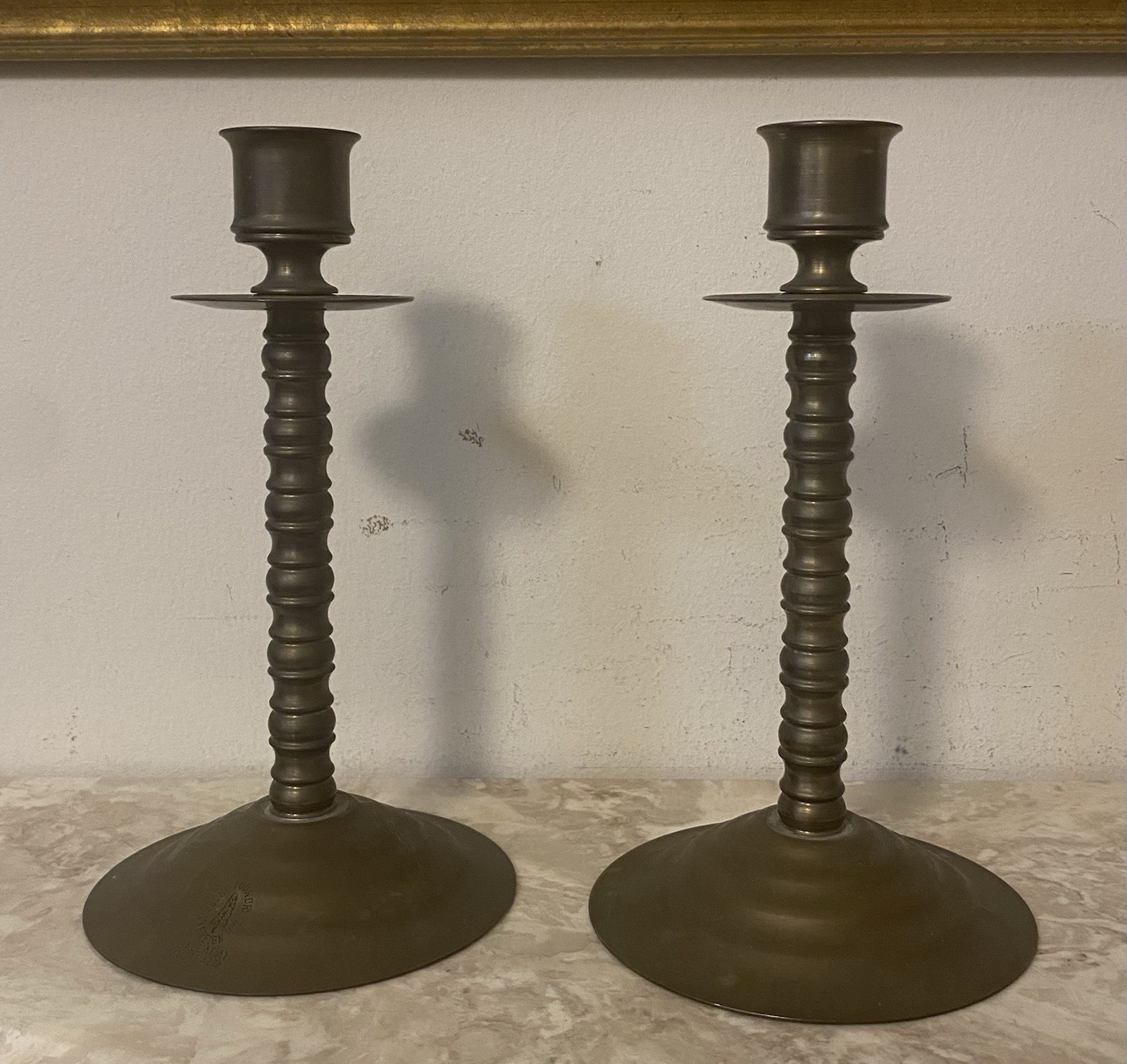 Set of 2 Vintage Brass Candlesticks Candle Holders 7.5” Australia Soho Foundry