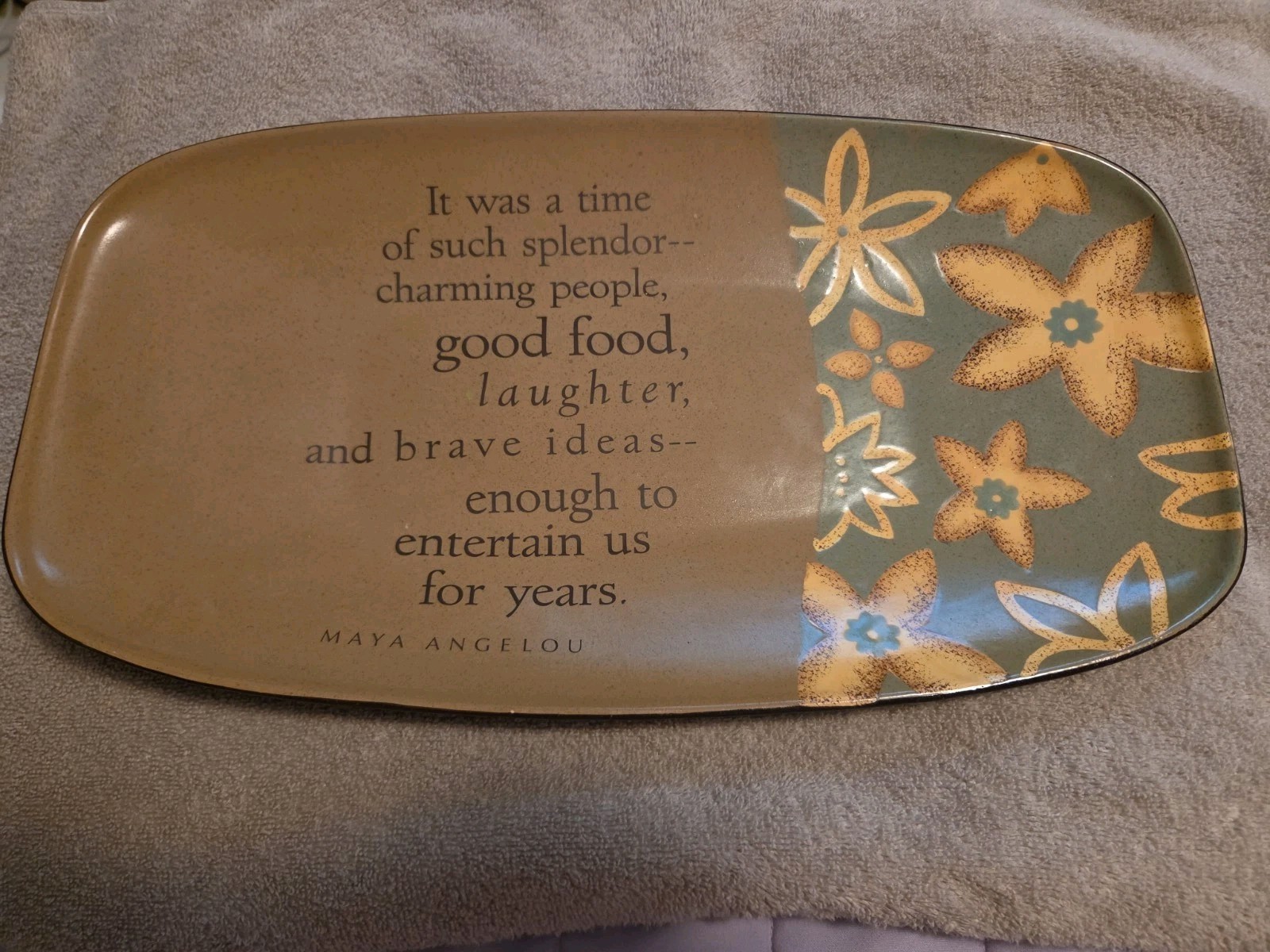 Maya Angelou 2001 Hallmark Rectangular Platter 16 1/2 Maya Angelou 2001 Hallmark Rectangular Platter 16 1/2