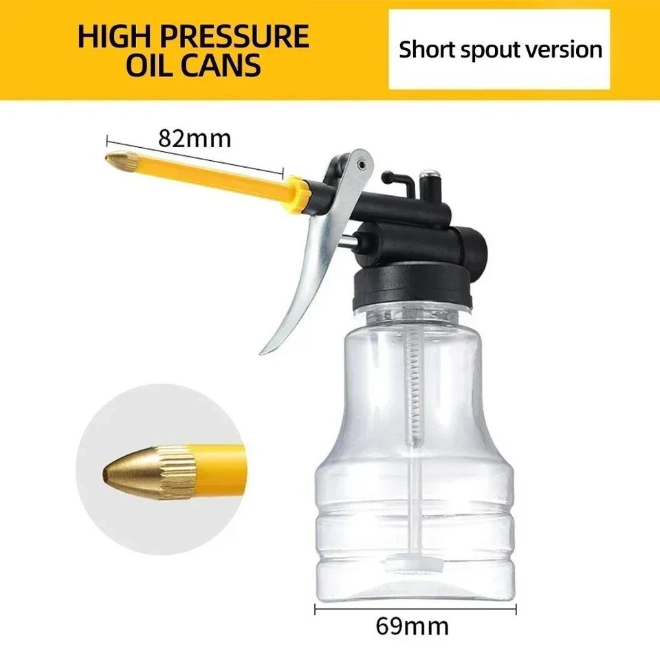 250ml Manual Oil Oiler Pump Can Lubrication Bottle PVC Hose Machine Tool