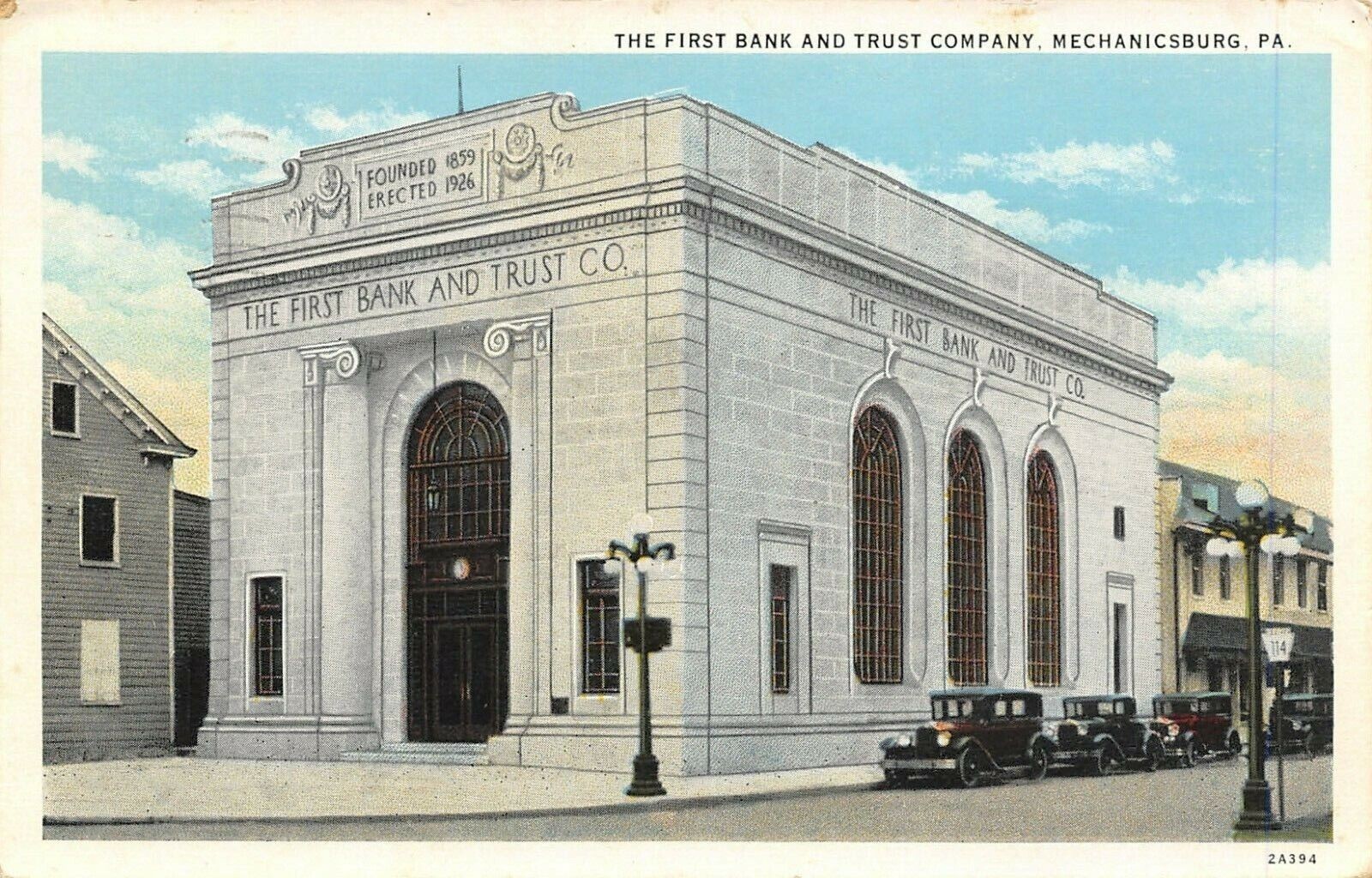 Mechanicsburg Pennsylvania~First Bank & Trust Co~Founded 1899~1920s Cars~1932 PC