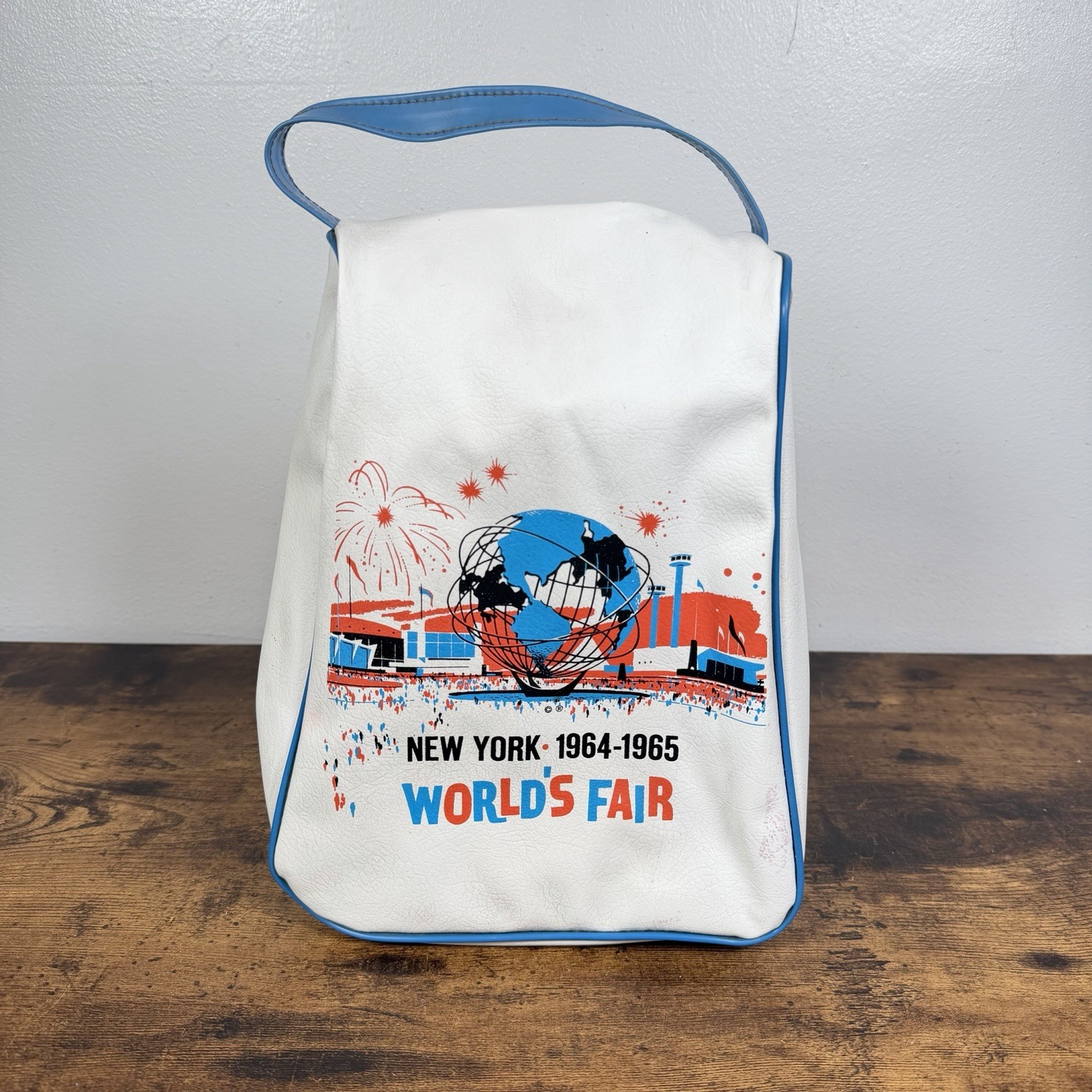 Vintage New York World\'s Fair 1964-65 Official Vinyl Zippered Bag | Made In USA Vintage New York World\'s Fair 1964-65 Official Vinyl Zippered Bag | Made In USA
